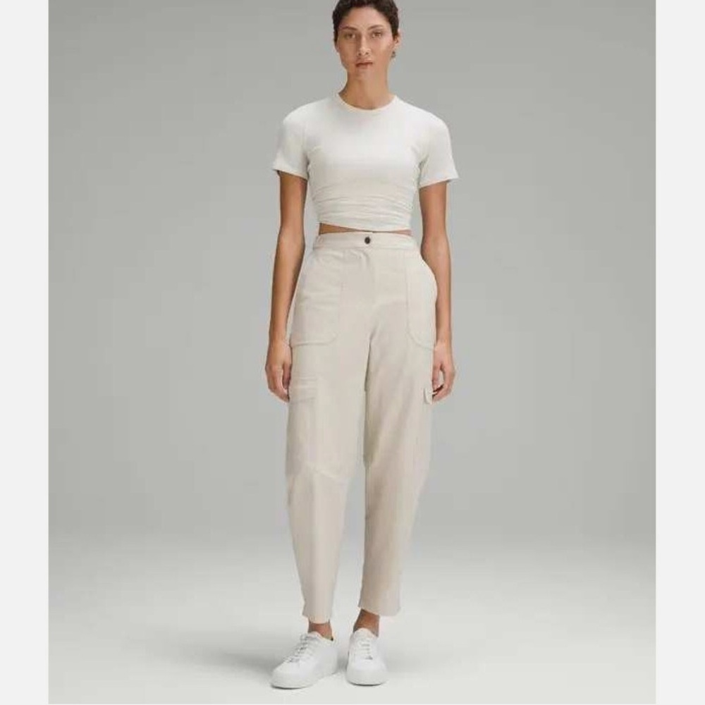 Lululemon Light Utilitech Cargo Pocket High-Rise Pant in Natural Ivory.